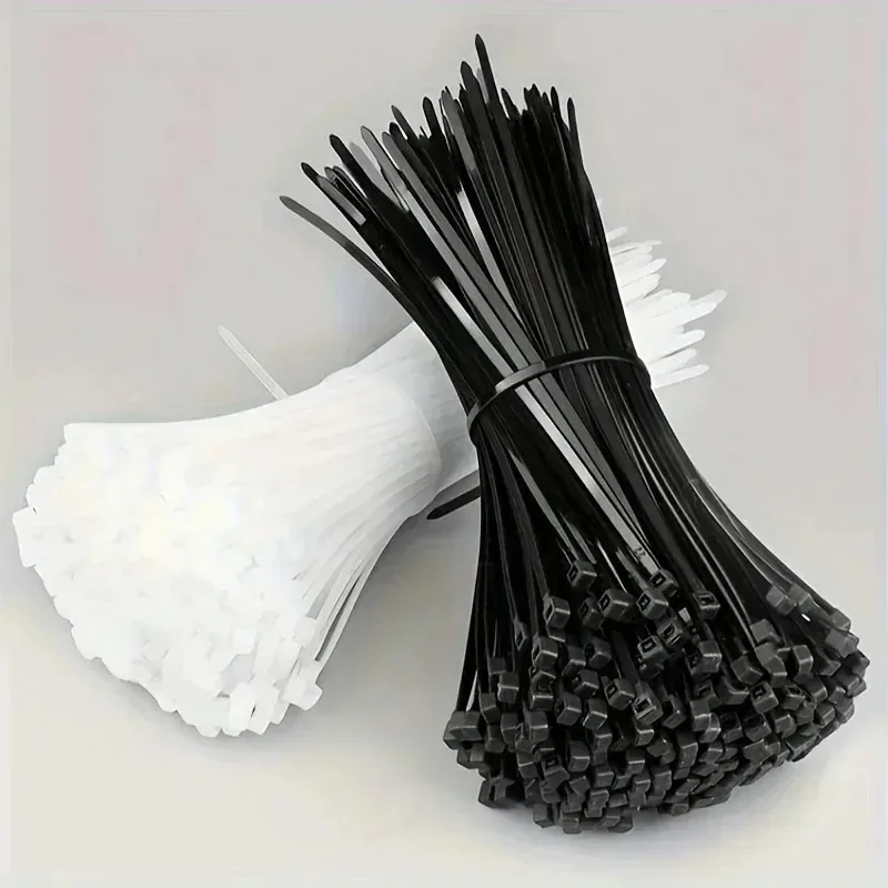 

100-1000 pcs plastic clamping collar rilsan Cable ties clamp greenhouse plastic clamps self-tightening plastic necklace belts