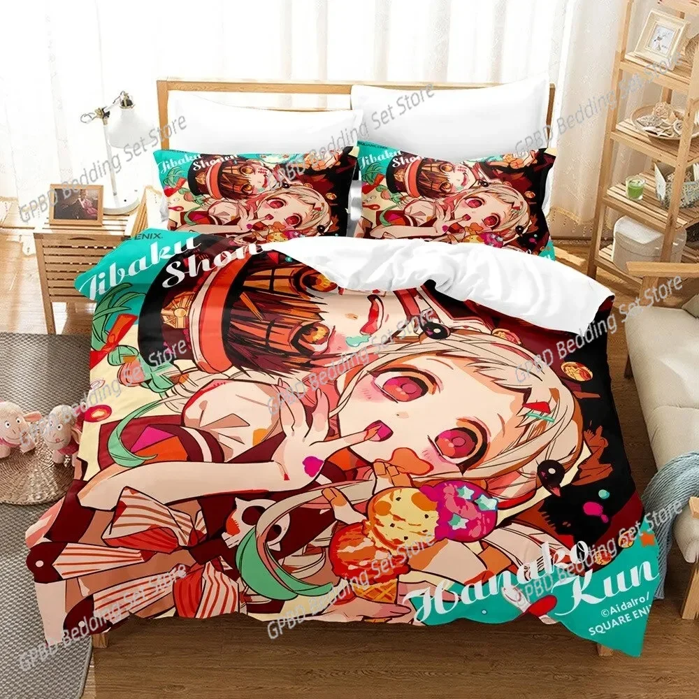 

3D Print Toilet-bound Hanako-kun Anime Comfortable Duvet Cover Pillowcase Bedding Set Children Bedroom Decoration Home Textile