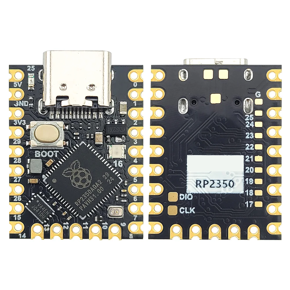 

Модуль макетной платы RP2350 для Raspberry Pi Zero MCU, двухъядерный, 150 МГц, 520 КБ SRAM, 2 МБ Flash UART I2C SPI PWM USB1.1 TYPE-C