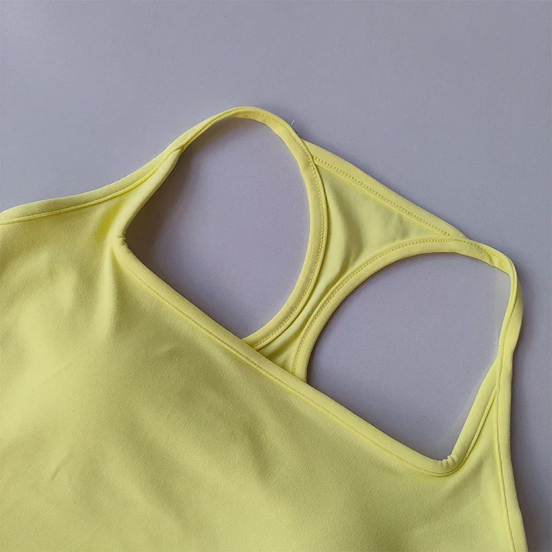 Integrierter stoßfester, farbblockierender I-Rücken, schöner, schnelltrocknender, vielseitiger Pilates-Yoga-Top, Fitness-BH, Damen-Sporttop – Detail 16