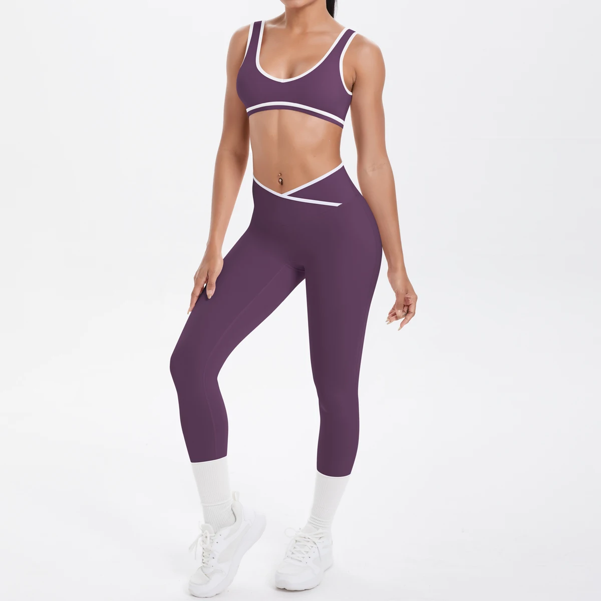 Damen-Sport-BH, Yoga-Hosen-Set, schnell trocknende Leggings, Fitness, Sport, Sommer, Yoga-Top, Push-Up, hoch taillierte Yoga-Sport-Leggings – Detail 21