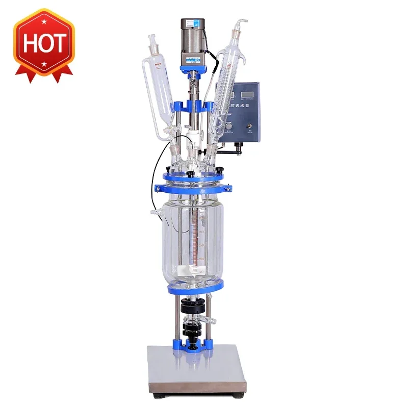 2l 5l 10l 20l 50l 100l 200l Chemical Lab Jacketed Double Single Layer Glass Reactor Reaction Kettle