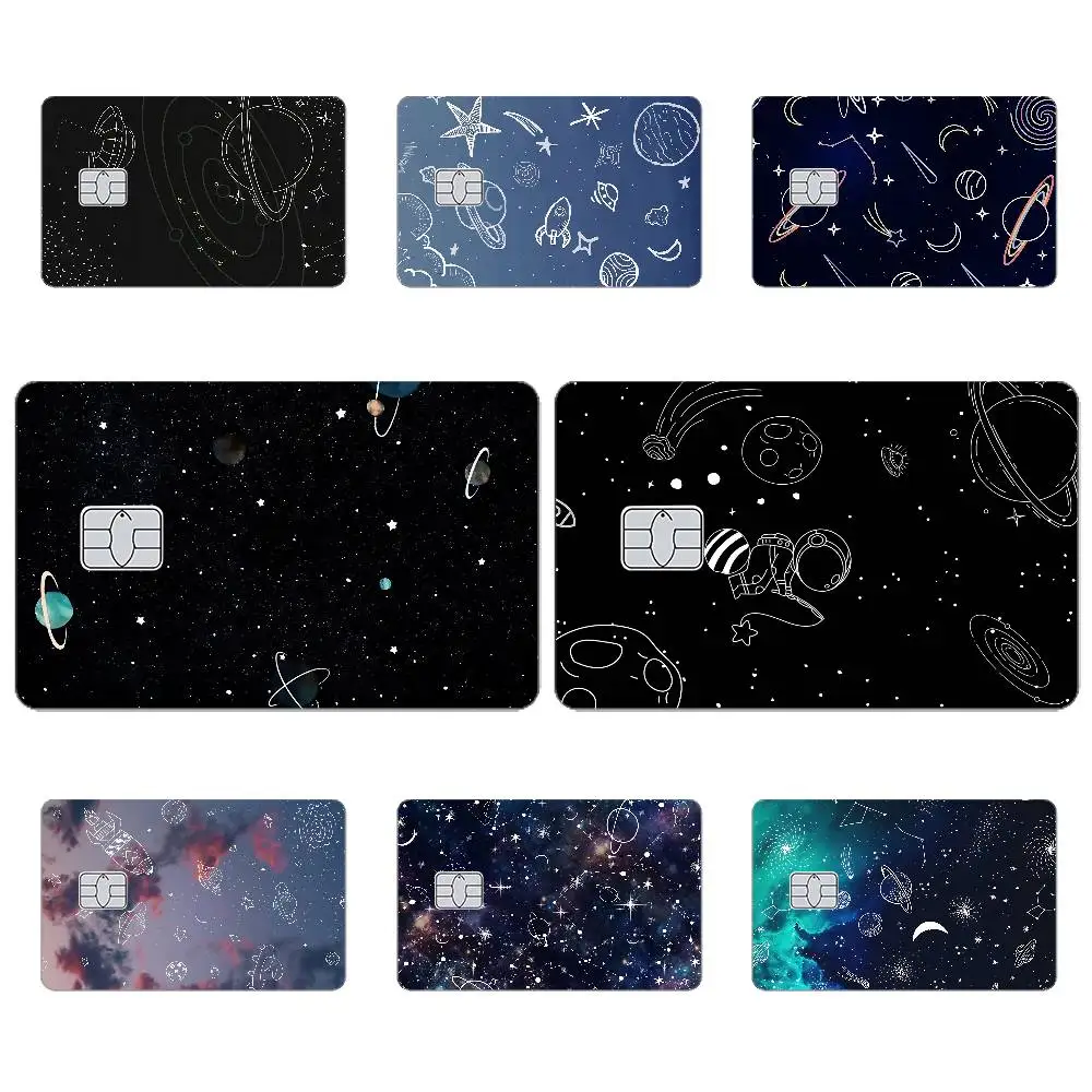 Sky Space Planet Moon Star Card Stickers Ultra-thin Waterproof Scratch Resistant Sticker, Personalized BankCardSticker
