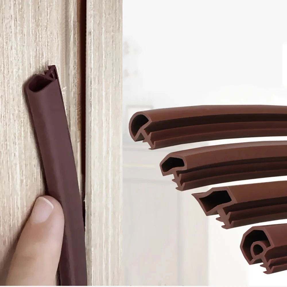 Silicone Wooden Door Seal Strip Wooden Doors Insert Slot Crash Bar Article Door Window Sealing Soundproof Windproof Card Slot