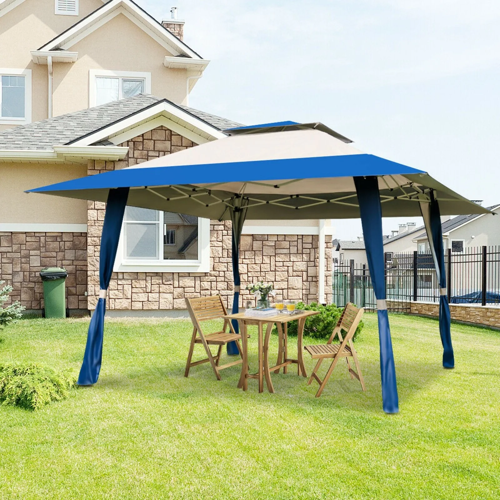 

Patio Outdoor Heavy Duty 13'x13' Folding Canopy Shelter Awning Tent Gazebo