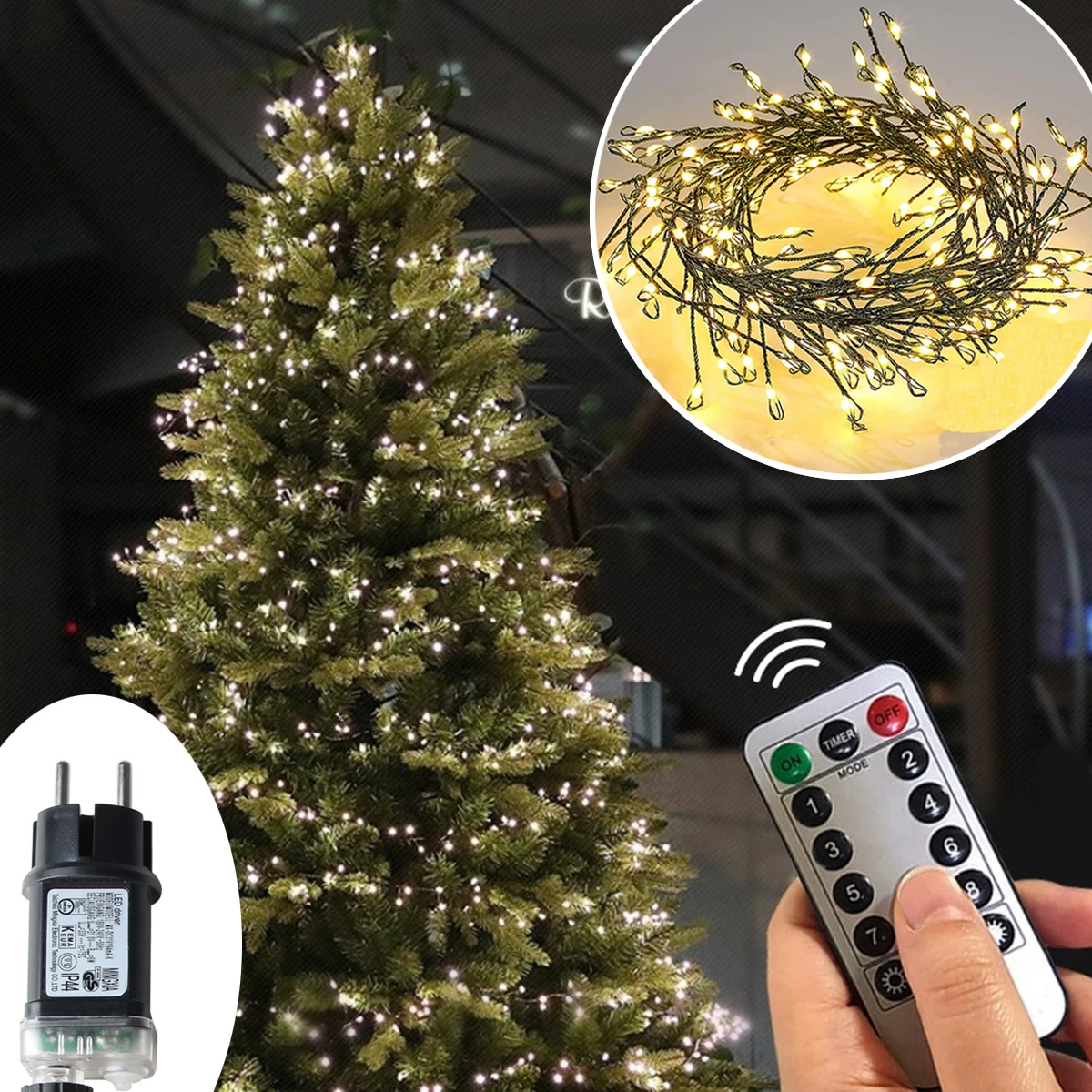 Lampki LED w kształcie fajerwerków, 6M-48M, girlanda świąteczna, dekoracja na taras, do domu, na urodziny, choinkę bożonarodzeniową.