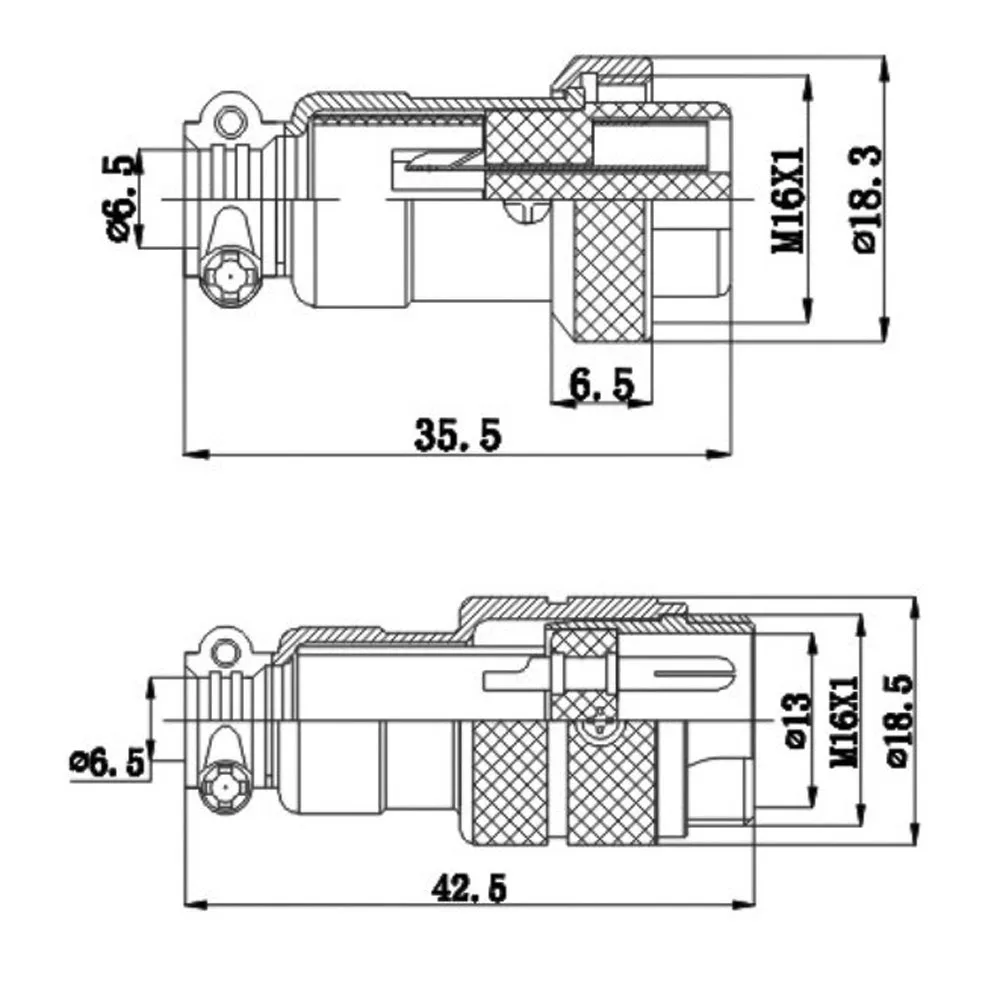 7 Pin 16mm male & female butt joint connector sets, GX16 Socket+Plug,7P RS765 aviation plug interface