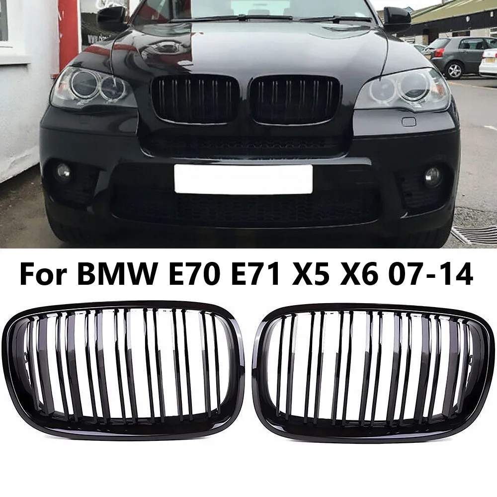 

Replacement BLACK Grille ABS Car Front Grill Hood Kidney Grille For BMW E70 E71 X5 X6 2007 2008 2009 2010 2011 2012 2013 2014