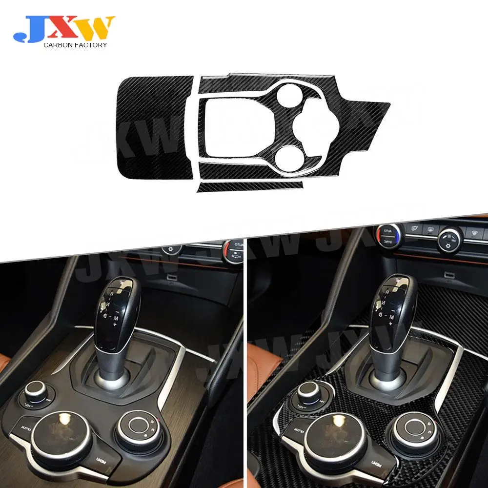 

Car Styling Carbon Fiber Interior Accessories Decor Gear Shift Trim Sticker Center Console Fit For Alfa Romeo Giulia 17-2019 RHD