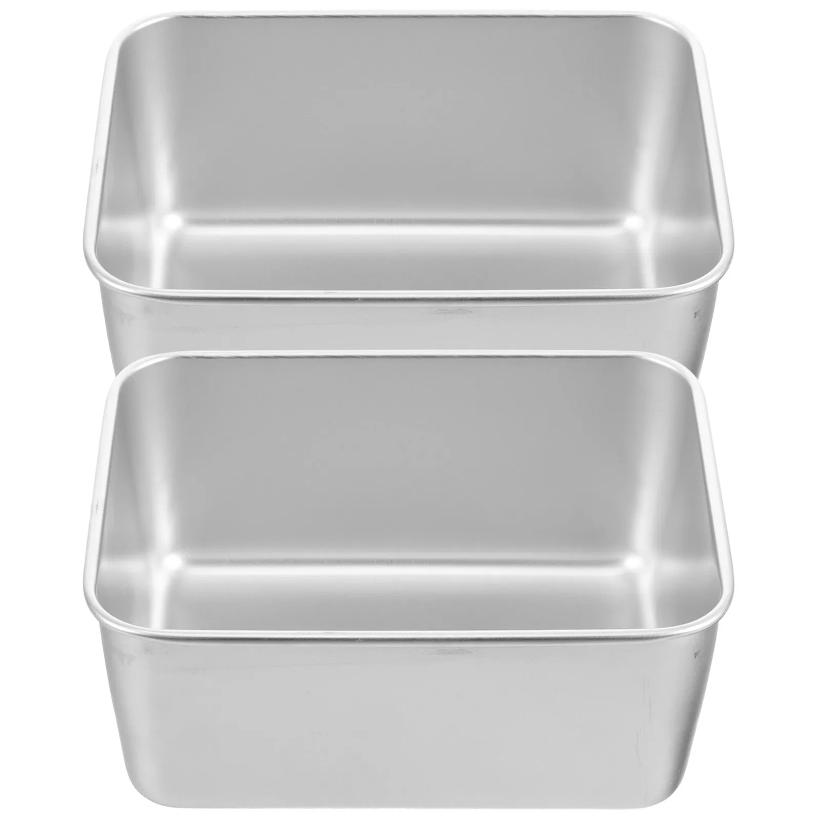 

2pcs 13.5X10.5X5.5 Portable Camping Bowls Stainless Steel Food Container Rectangle Soup Snack Bowl Silver Salad Wine Cup