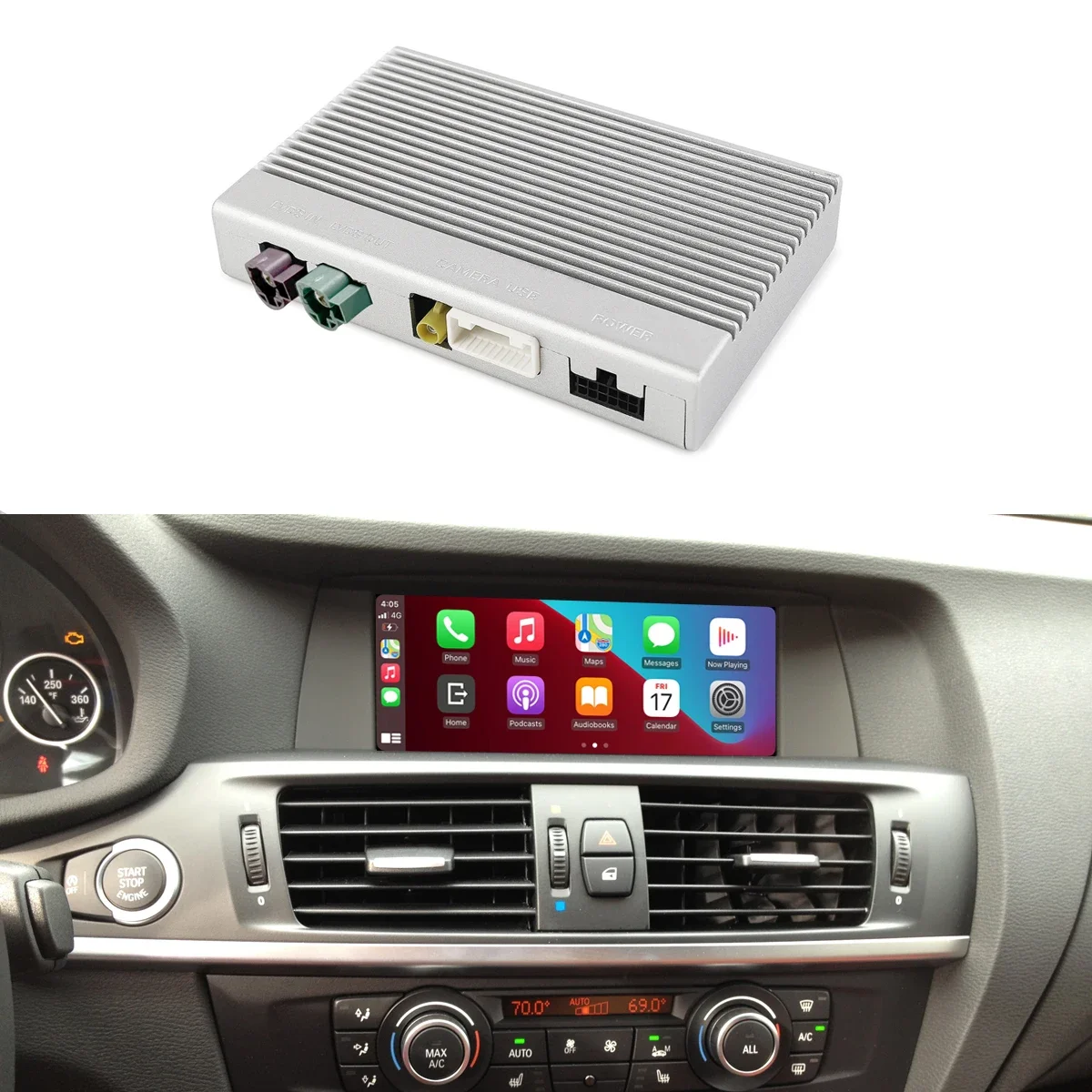 Road Top Head Unit Retrofit with Wireless Carplay Module  CIC System X3 F25 2010-2012 Smart Multimedia Interface CarPlay