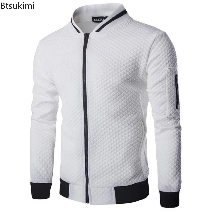 2024 New Men's Standing Collar Hoodies Coats Fashion Casual Baseball Jackets High Quality Zip Outdoor Sport Tops Male Tracksuit