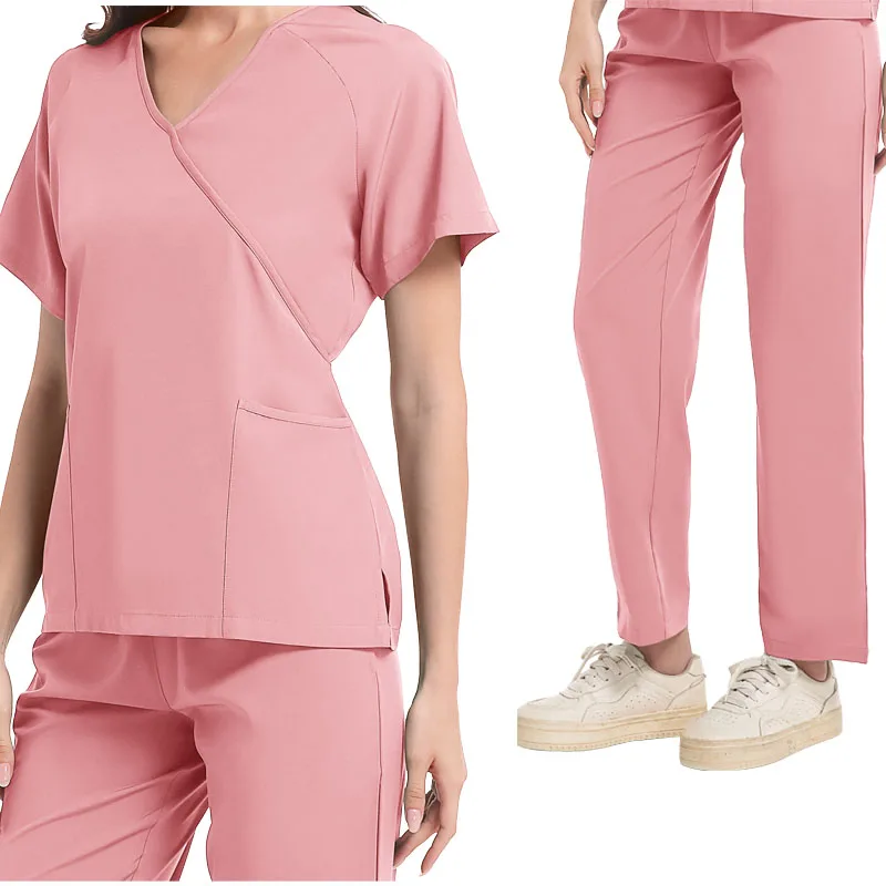 Conjuntos de uniformes médicos para mujer, uniformes quirúrgicos de Hospital, pantalón superior de manga corta, accesorios de enfermería, ropa para médicos, ropa de trabajo