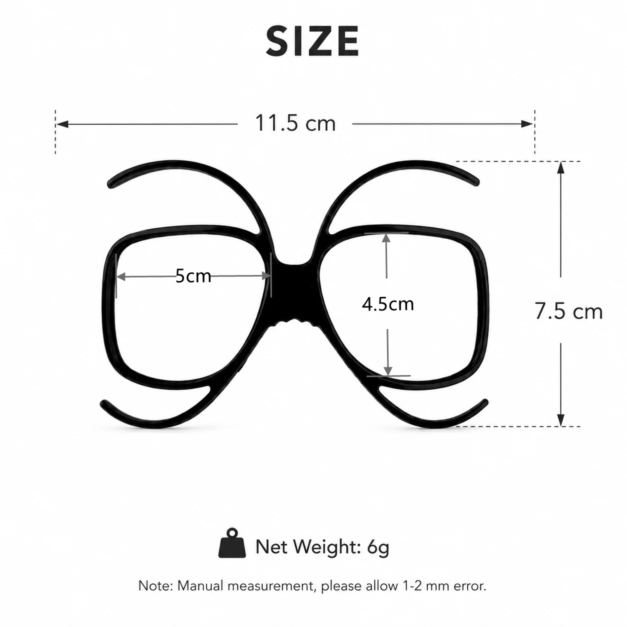 Universal RX Insert Butterfly Clip, Goggles Prescription Optical Adaptor, Compatible With Most Motorcycle & Ski Goggles