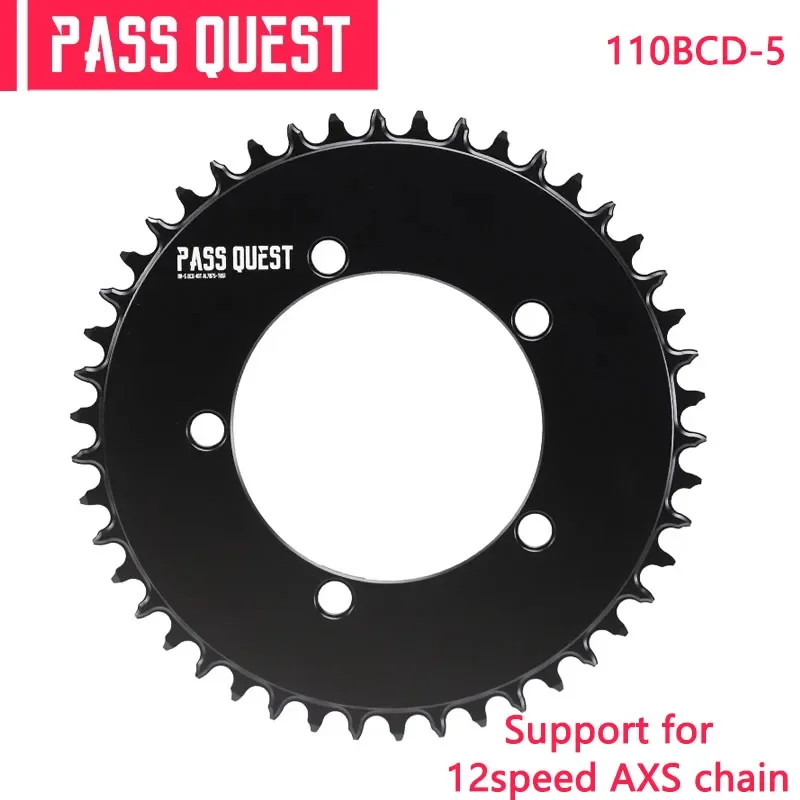 PASS QUEST 110BCD 5-Claws AERO Narrow Wide Chainring for DA7950 Ut6750 105 tiagra4650 FSA 3D+ Road Bike gravel folding 9-12Speed