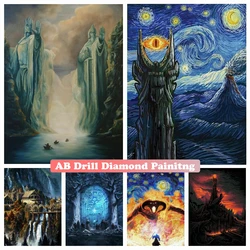 5D DIY AB Drills Diamond Painting The Rings Movie Scenes Castle Embroidery Cross Stitch Art Full Square Round Mosaic Home Decor