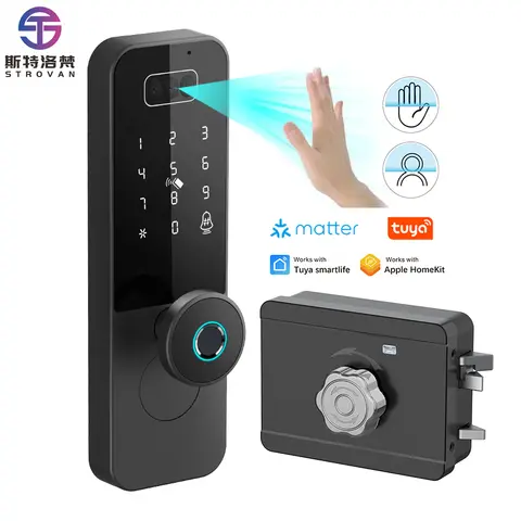 STLF Smart Lock Wifi Tuya Homekit App Control Fingerprint Electronic Digital Face Palm Keypad Code Key Smart Door Lock