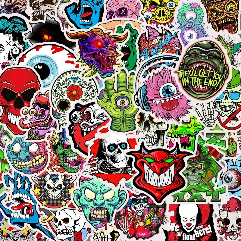 

Waterproof Laptop Skull Horrible Stickers Graffiti Patches Decals for Car Motorcycle Bicycle Luggage Skateboard and Home Applian