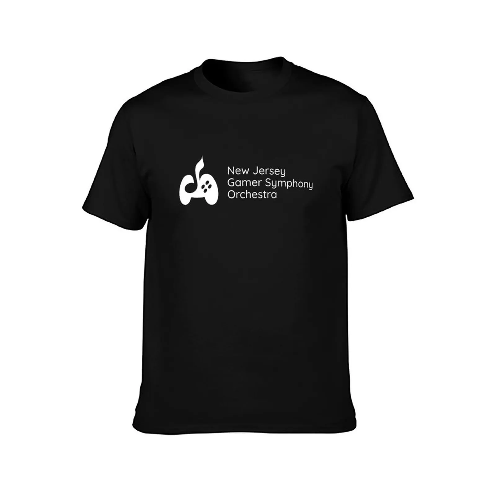 New Jersey Gamer Symphony Orchestra White Text White Logo T-Shirt Industrial Work Tee Shirt T-Shirt