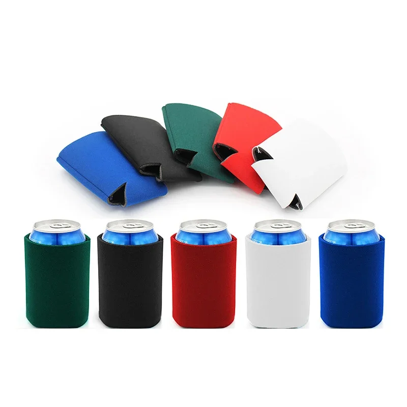 1PC Solid Color Portable Cup Cover Beer Sleeves Camping Can Cup Soda Cover Foam Material Drink Cooler Bottle Outdoor Sleeve