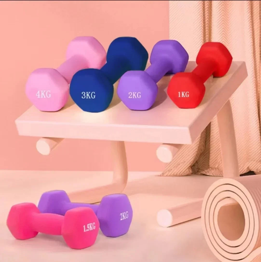 Wholesale Dumbbell Ladies Dumbbell 1-10kg Household Fitness Equipment Lifting Pvc Hexagonal Dumbbell Female