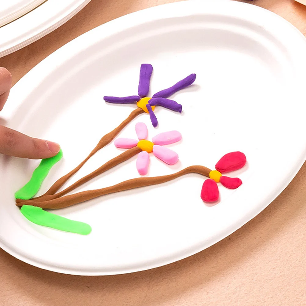 

50Pcs White Paper Plates DIY Painting Crafts Heavy Duty Disposable Tableware for Children Art Projects Watercolor Drawing