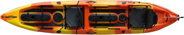 14.6ft nuovo Design di alta qualità 3 persone doppia barca a remi in plastica Paddle canoa Kayak Kayak Pick Up al porto