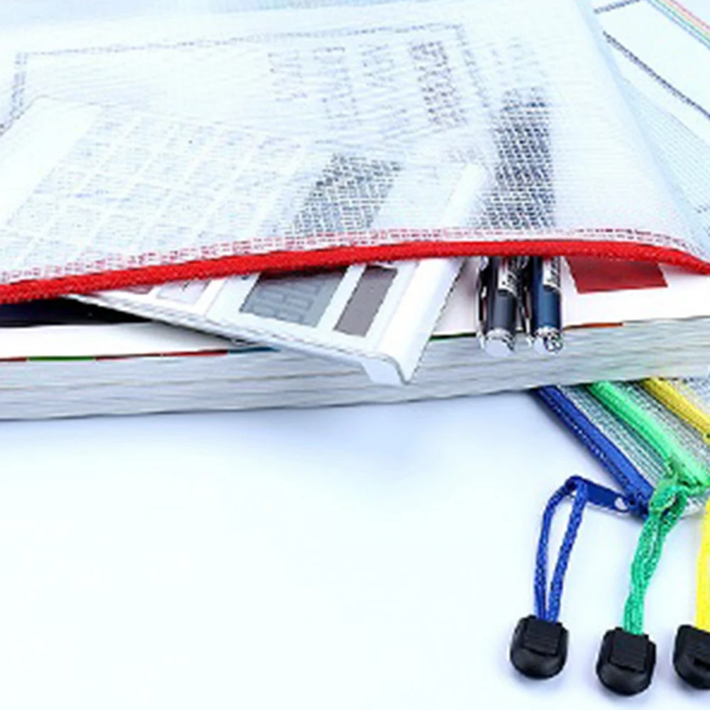 

EF-30 Pcs Multi Size Mixed Color Document Zipper Bag Waterproof Plastic Storage Bag Office And School Supplies