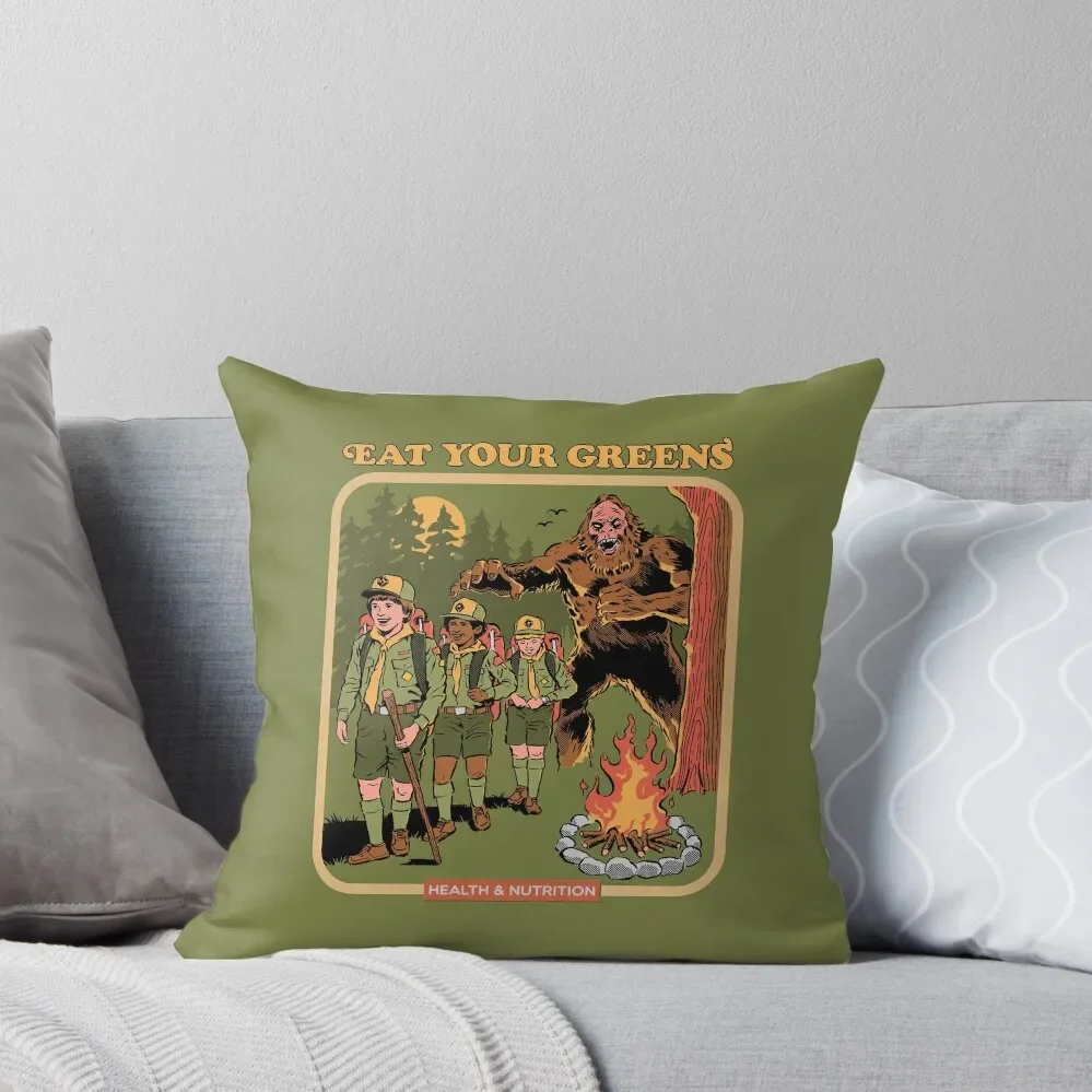 Eat Your Greens Throw Pillow pillow pillowcase New year sleeping pillows Pillowcases