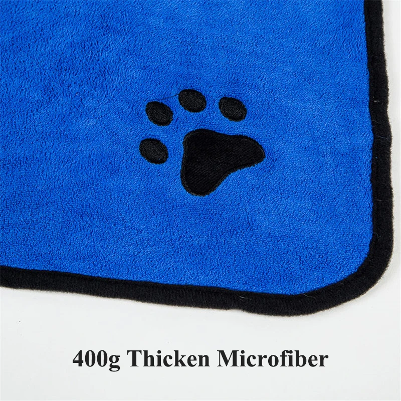 GLORIOUS KEK Dog Bathrobe XS-XL Pet Dog Bath Towel for Small Medium Large Dogs 400g Microfiber Super Absorbent Pet Drying Towel