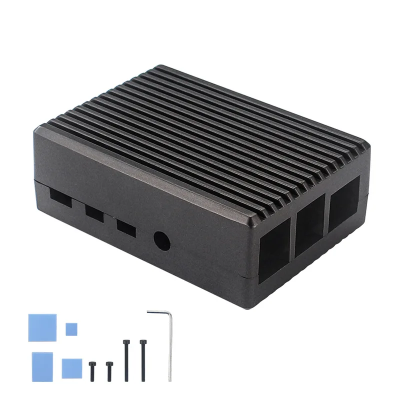 For Raspberry Pi 4B Case Metal Aluminum Alloy Cooling Heat Dissipation Protective Shell Enclosure