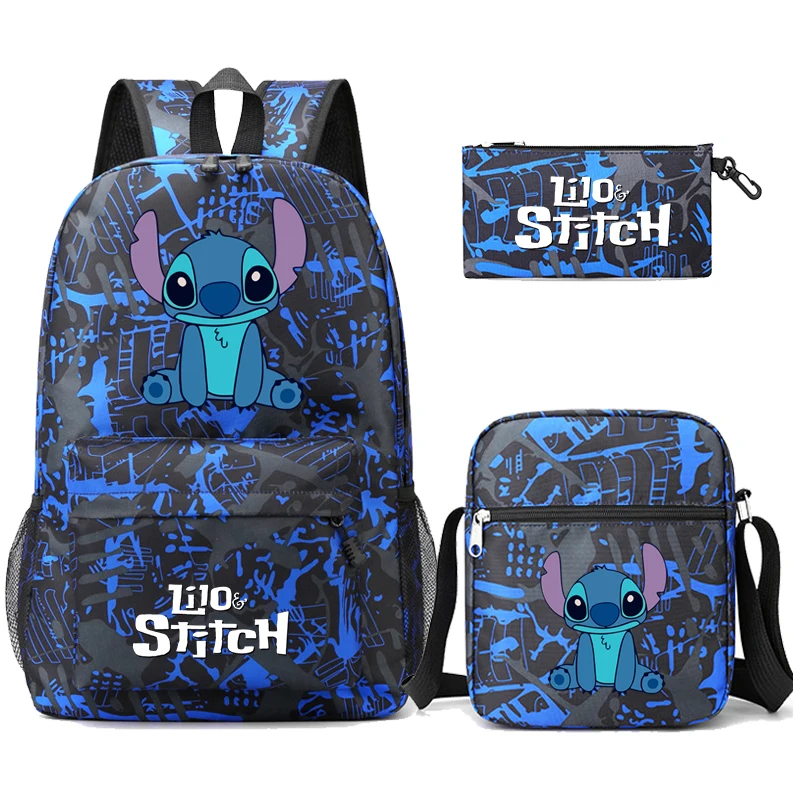 3Pcs Disney Lilo Stitch Backpack Set for Teen Boy Girl Back To School Backpack Student Schoolbag with Lunch Bag Men Women Bags