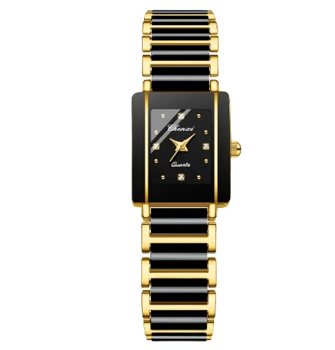 Square Ceramic Strap Luxury Women Watches Minimalist Business Casual Ladies Waterproof Quartz Wristwatch Couple Watch