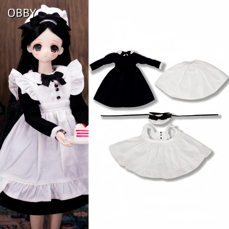 

Костюм в стиле горничной для куклы OB24, одежда для куклы Azone 1/6 BJD Blythe, наряд для куклы.