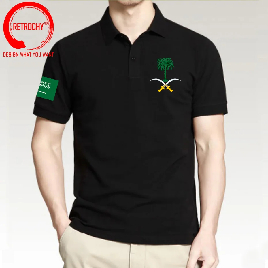 Saudi Arabia Saudi Arabian SA SAU Polo Shirts Men Short Sleeve White Gray Print Country 2023 Cotton Nation Team Flag Polo Shirt