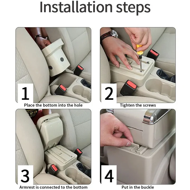 VW POLO Mk5 6R Vento Auto-Armlehnenbox 2010-2018 Neue Aufbewahrungsbox Nachrüstung Innenausstattung Zubehör für Volkswagen POLO – Detail 7