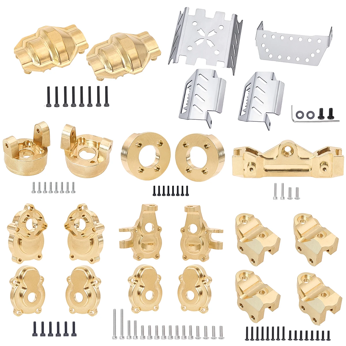 Montaje del eje trasero del grupo de dirección delantera de latón y Metal para 1/10 YK4102 YK4103 1/8 YK4082 YiKong MJX H8H RC Crawle accesorios de