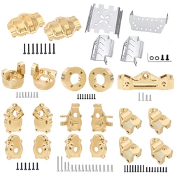 Montaje del eje trasero del grupo de dirección delantera de latón y Metal para 1/10 YK4102 YK4103 1/8 YK4082 YiKong MJX H8H RC Crawle accesorios de actualización