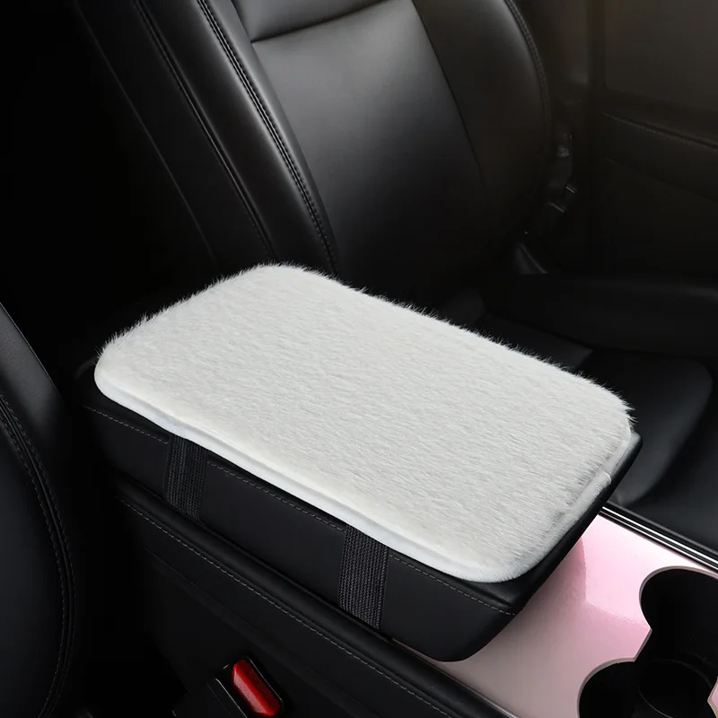 

Car Armrest Box Anti-slip Mat Winter Plush Imitation Mink Velvet Warm Mat Center Armrest Box Cover Universal Interior Supplies