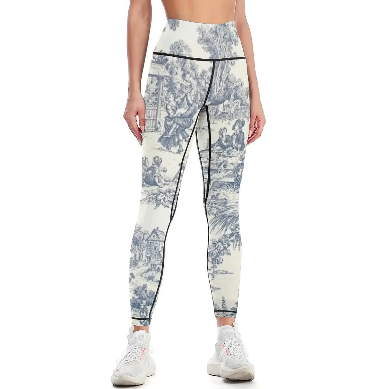 

Toile de Jouy Number 2 Leggings workout shorts sports woman gym Jogger pants trousers Womens Leggings