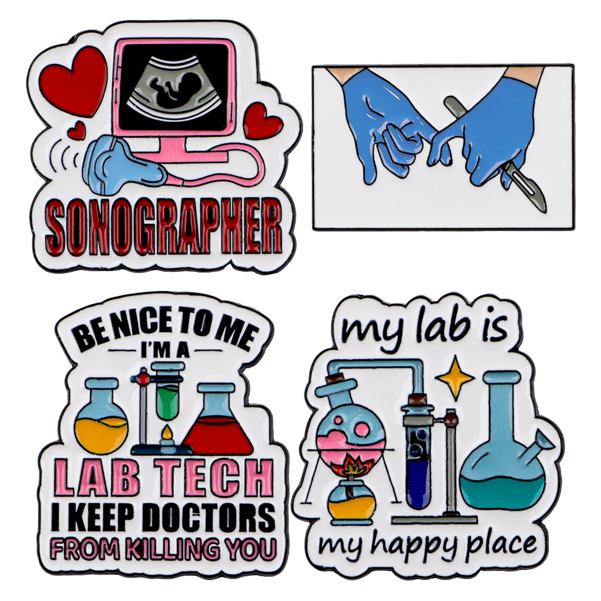 Medizin und Chemie Emaille Pin Broschen für Anstecknadeln Abzeichen auf Rucksack Kleidung Accessoires Modeschmuck Geschenke 2 Stück/Set