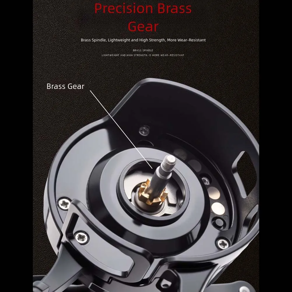 Carrete de pesca en hielo de pie alto, rodamientos 3 Plus 1BB, relación de velocidad de copa de alambre de aleación de aluminio 321 con liberación ergonómica de cable de una sola tecla