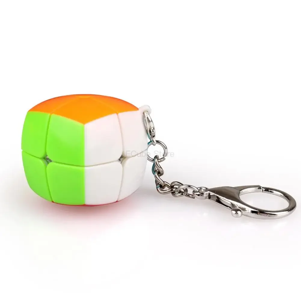 [ECube] QiYi Mini Keychain MoFangGe Ivy pyraminx 2x2 3x3 gear Magic Cube puzzle  Pendant Chain cubo magico Toys Children