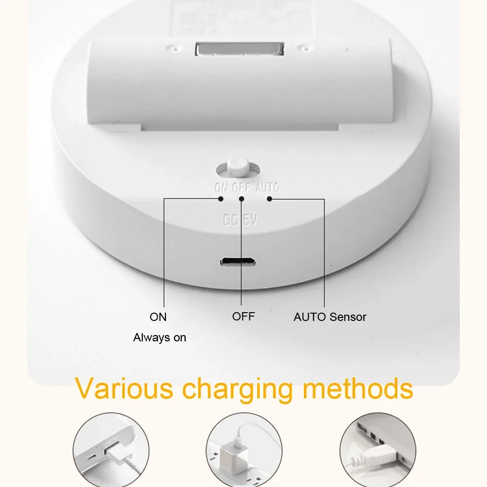 Night Lamp With Motion Sensor Night Light Rechargeable USB Led Rotatable Magnet For Bedroom Bedside Table Cabinet Decor