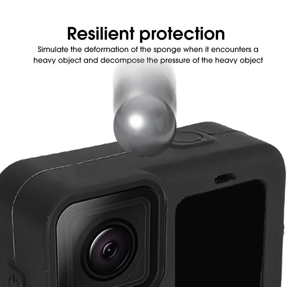 For GoPro Hero 12 11 10 9 Camera Soft Silicone Sleeve Protective Case with Rubber Lens Cover Anti-scratch Protector Cover Shell