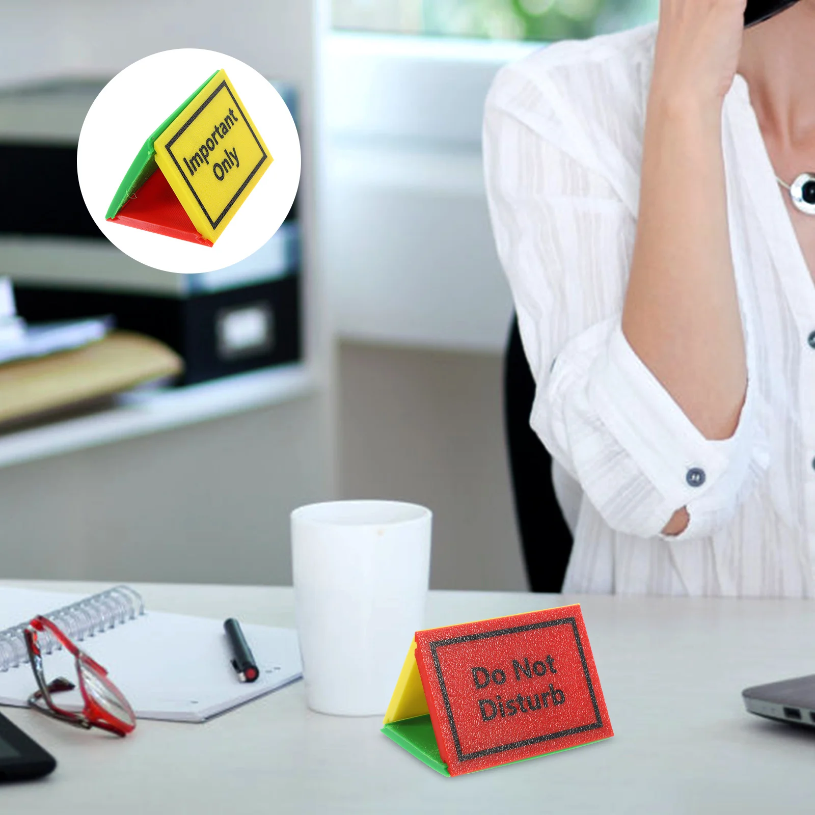 

Desktop Sign Block Detachable Triangle Sign Decoration Multicolor Options Easy to for Offices and Meeting Rooms