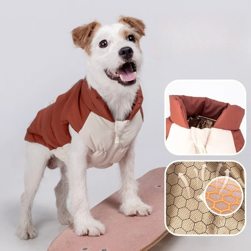 

Зимняя одежда для домашних животных: хлопковая одежда для собак, светоотражающая ночная одежда, куртка-жилет для прогулок на улице, теплая хлопковая одежда для щенков