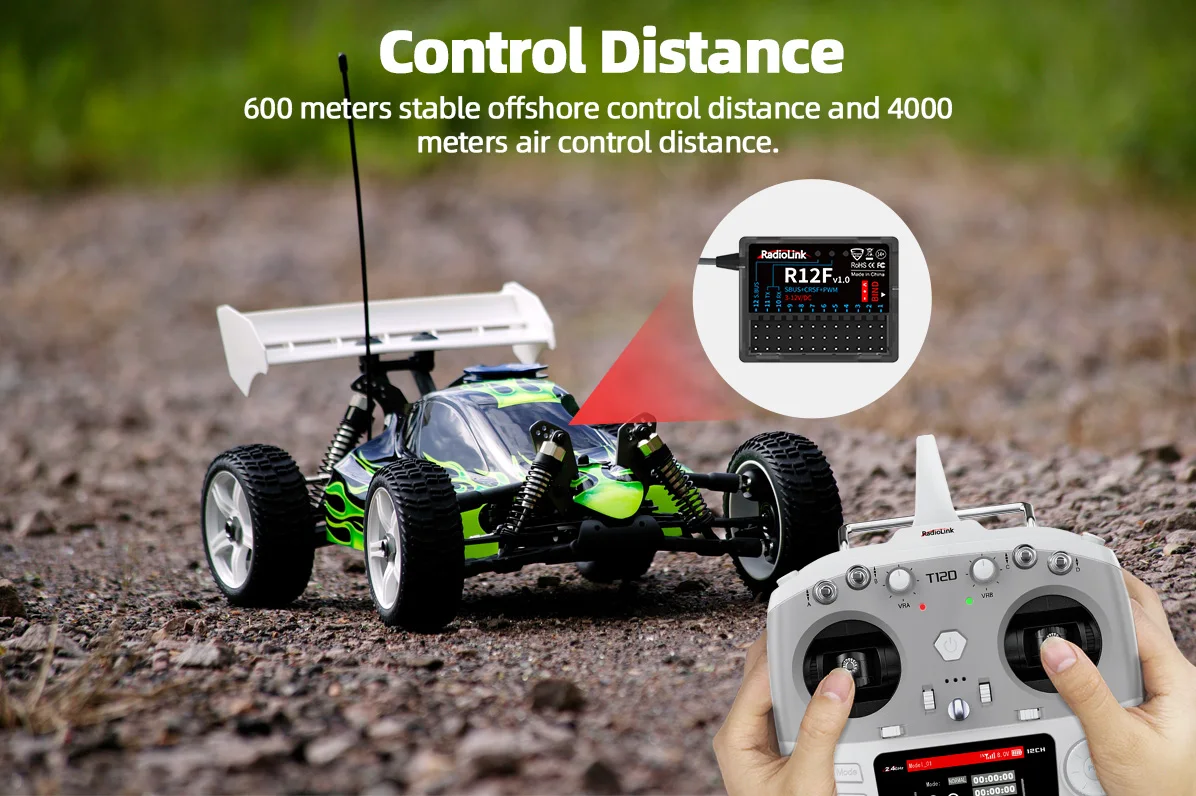 Radiolink R12F 12-Kanal-RC-Empfänger, integriertes Simulatorprogramm für RC-Flugzeuge, Jet, Auto, Boot für 2,4 GHz Funkfernbedienung – Detail 8
