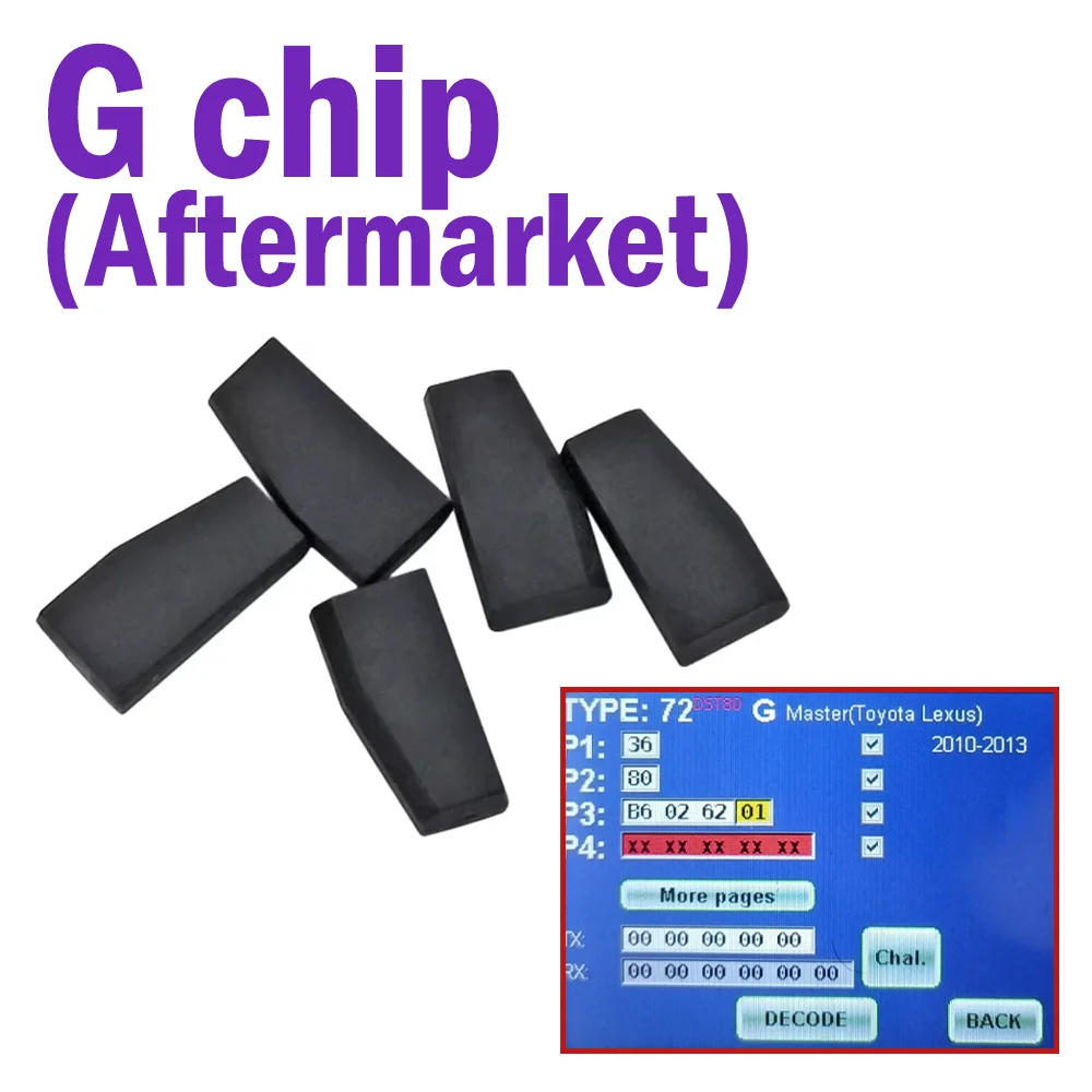 5/10 Uds G Master Chip Auto transpondedor Chip 4D72 DST80 Crypto Key Chip accesorios de coche para Toyota Lexus TP34 P1:36