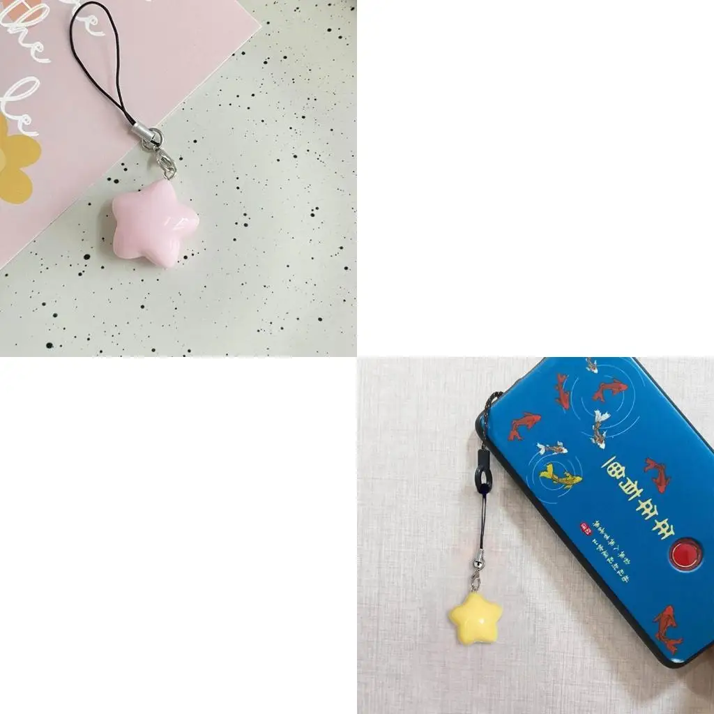 Cadena colorida para teléfono móvil, dopamina, Color caramelo, estrella gorda, cordón para teléfono, funda, correa, accesorios